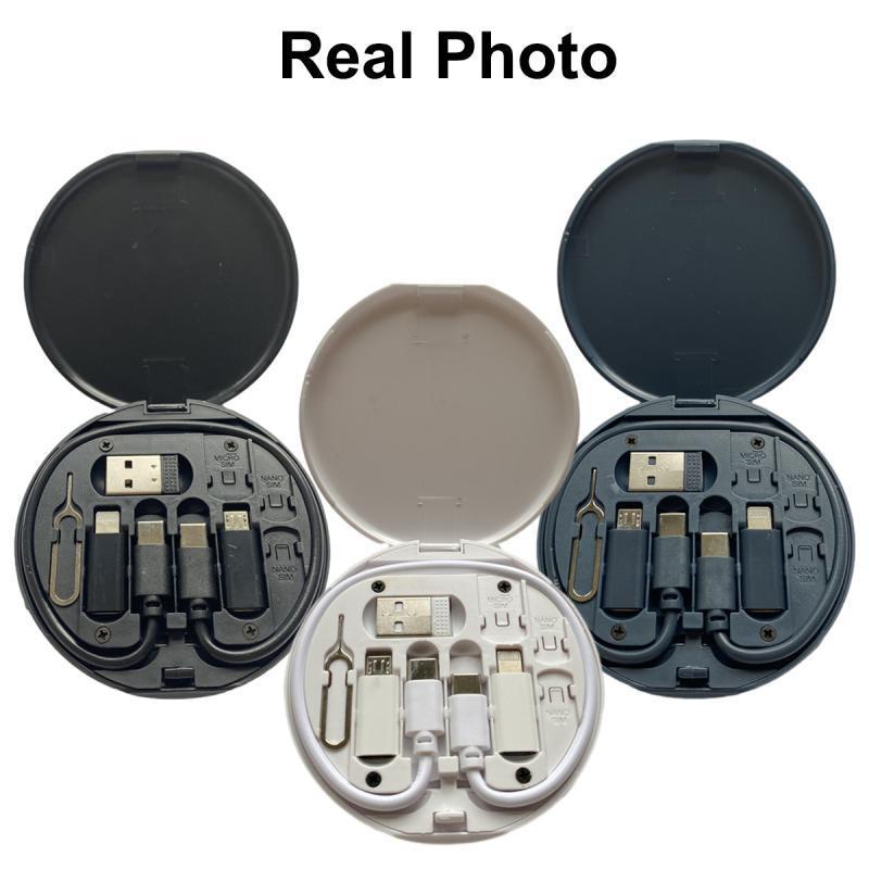 HdooLink 5 in 1 60W Schnellladekabel Typ-C Handy-Datenkabel USB-Ladegerät-Set Aufbewahrungsbox Datenkabel-Kombiset für Huawei Xiaomi