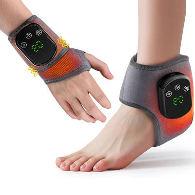 Electric Foot & Ankle & Wrist Massager Hot Compress Vibration Ankle Support Brace for Muscle Relaxation Rechargeable