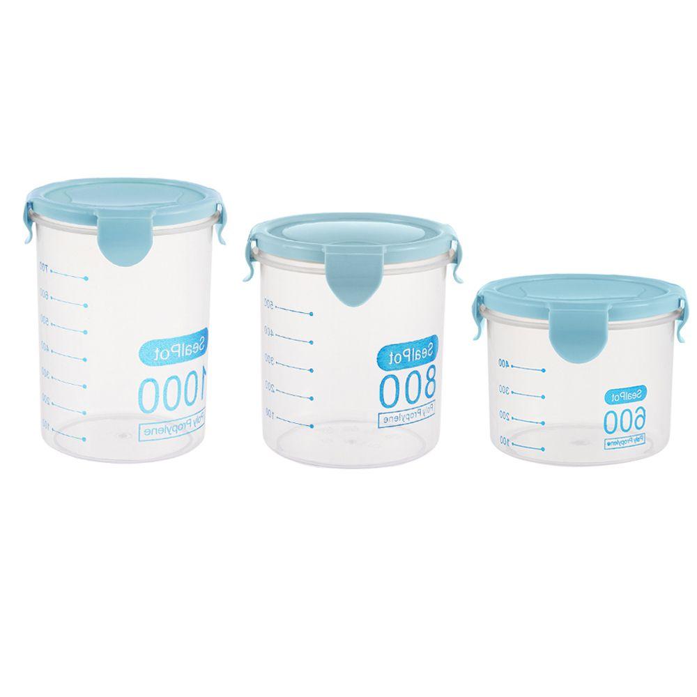 

3 pcs New Container Preservation Storage Box Food Fresh Sealing Pot Plastic
