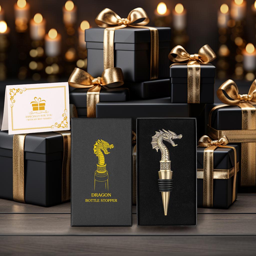 LKKCHER Useful 2-in-1 Dragon Head Wine Stopper and Opener Fashion Home Bar Ornaments Bottle Saver Gifts for Men 7