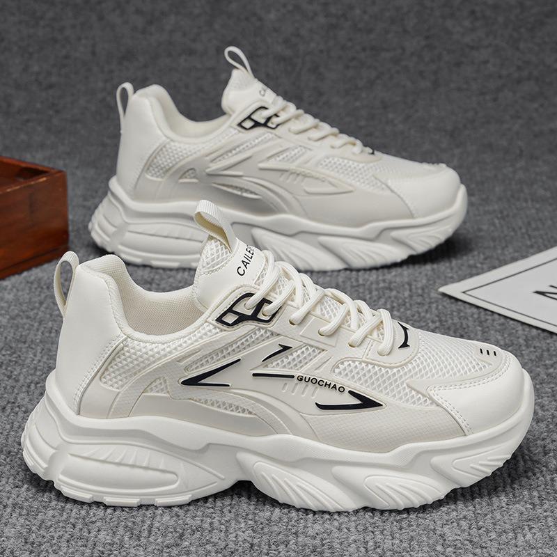 Spring men's shoes new breathable mesh thick-soled shock-absorbing sports shoes men's casual running trendy shoes