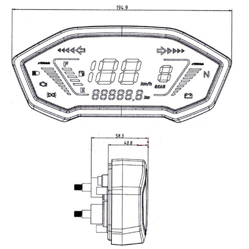 Authentic For Little Monkey M3 750 Motorcycle Speedometer Digital Display Assembly Motorbike Speedometer Tachometer Odometer