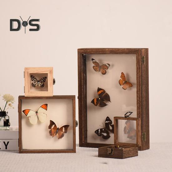 High-Visibility Display Box Large Insect Shadow Box Wood Construction Multiple Sizes Smooth Edge Insect Specimens Storage Display Case