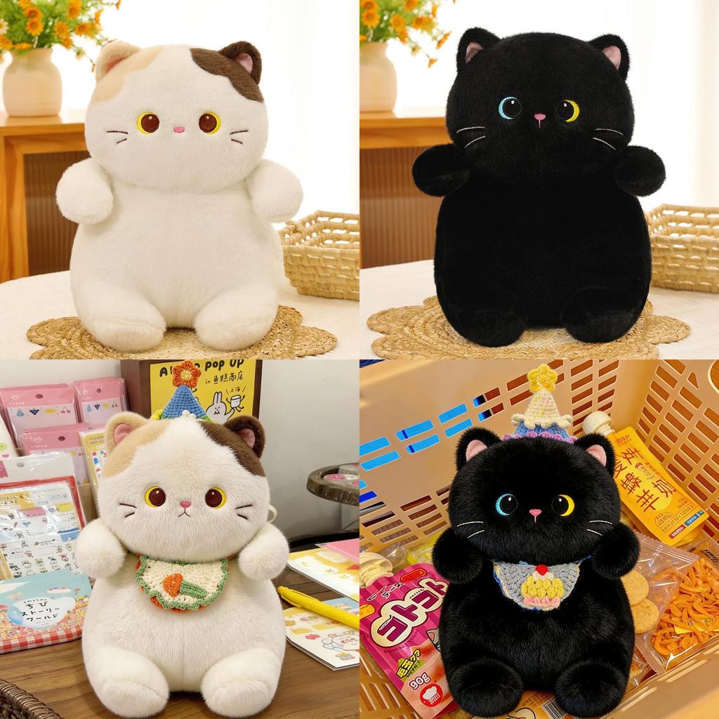 Cute Threecolor Cat Plush Toy Pillow With Soft Stuffing For Kids And Adults