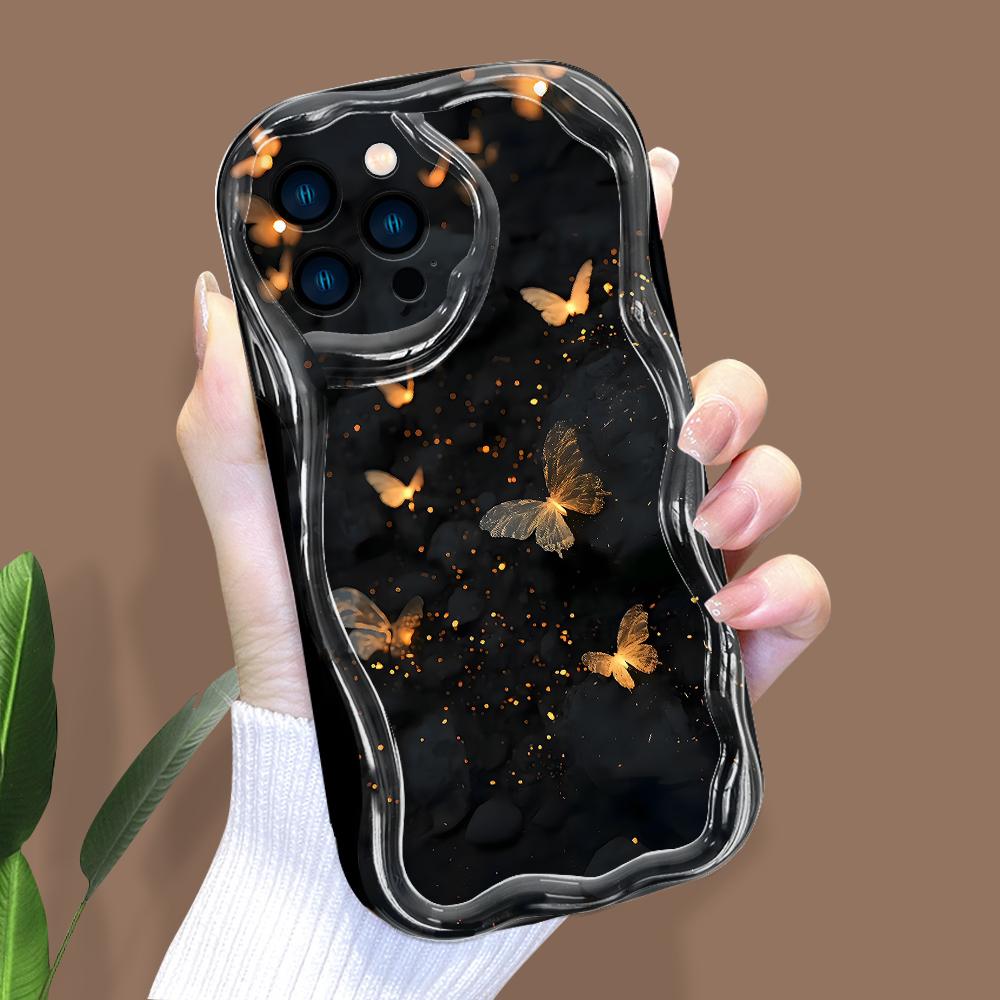 Model de desene animate Carcasă cu textura cremă Marginea ondulată Husă din silicon moale Husă pentru telefon pentru iPhone Samsung Huawei Honor Xiaomi Redmi Infinix Tecno