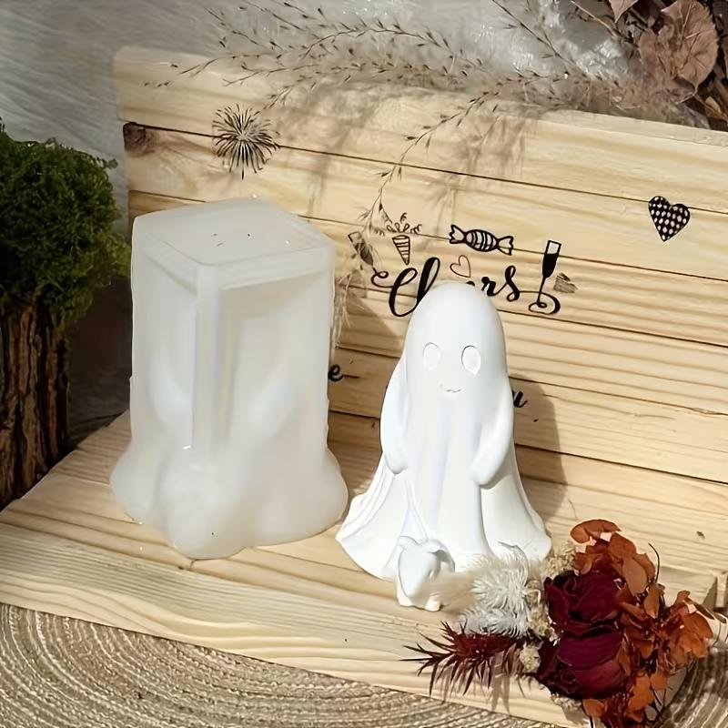 Halloween Decorations, Ghost and Dog Silicone Molds, Flower Ghost and Dog Walking Silicone Molds, Halloween Ghost Decorations