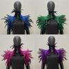 Feather Shawl Cape Costume Cloak With Faux Fur For Performance And Dance Shows