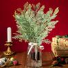 20 Pcs Artificial Leaves Branches 11.8 Inches Pine Stems Christmas DIY Accessories For Home Garden Decoration