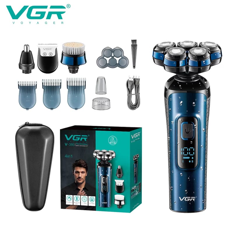 High-quality Reciprocating  Multi-blade Floating Electric Shaver Household Digital Display  Waterproof Four-in-one Men's Care Set Razor
