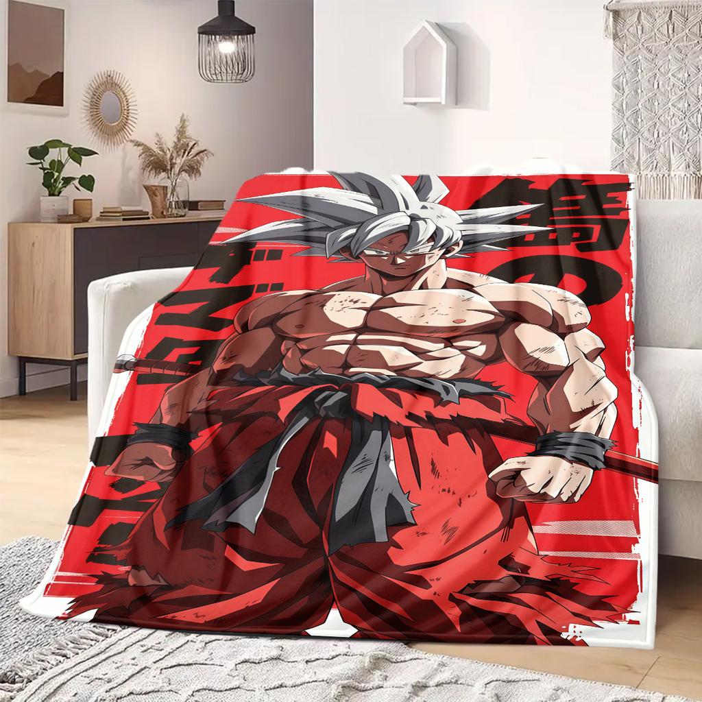 Dragon Ball Z Print Blanket Warm Comfortable Flannel Blanket Suitable for Bedrooms,Sofas, Beds,Chairs,Travel -QIAO21