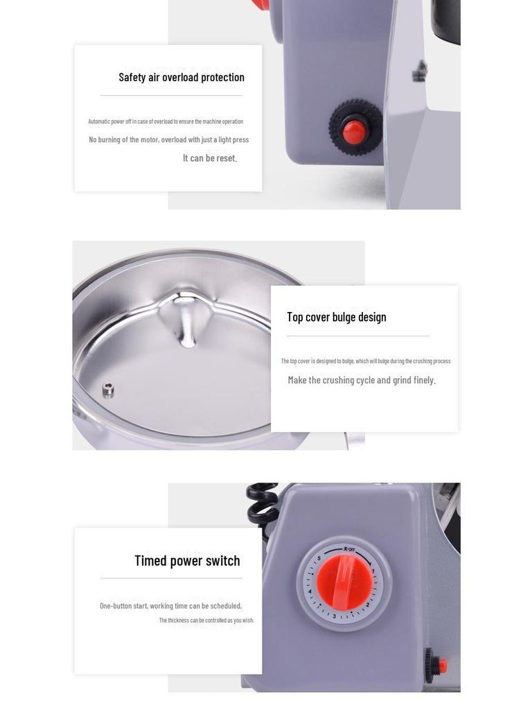 DAMAI Mały Młynek Domowy do Jęczmienia i Żeń-szenia Notoginseng (Pojemność 700g)