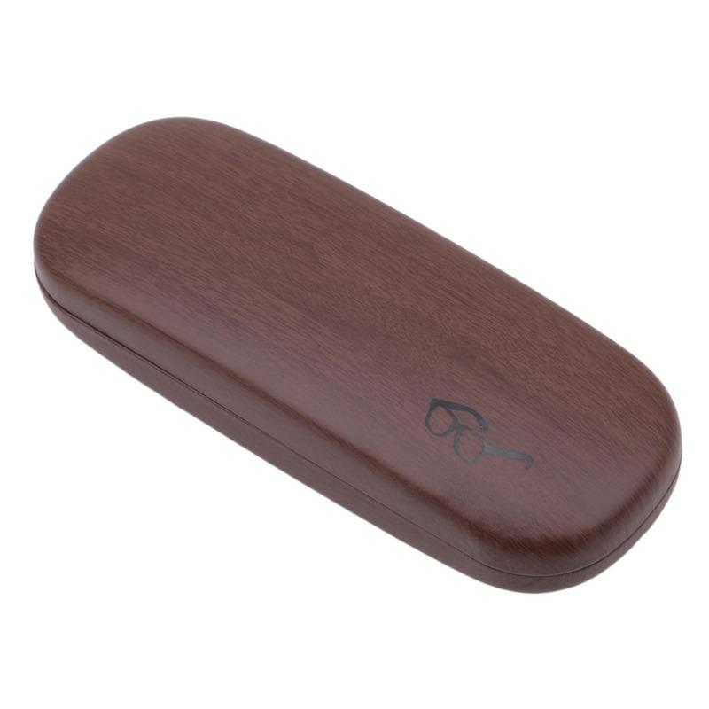 1PC High Quality Wood Grain Hard Kit Holder Metal Reading Glasses Case For Men And Women PU Leather Eyeglass Box