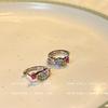 Millennium Spicy Girl Colorful Zirconia Exquisite Stud & Hoop Earrings 2024 - Stylish Women's High-End Feel