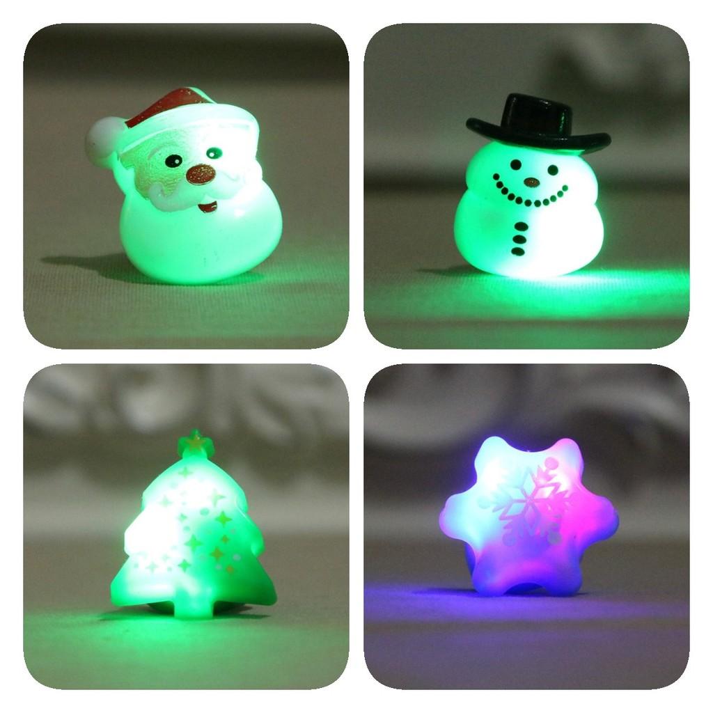 Colorful Glow In The Dark Christmas Cartoon Soft Rubber Rings For Kids Parties