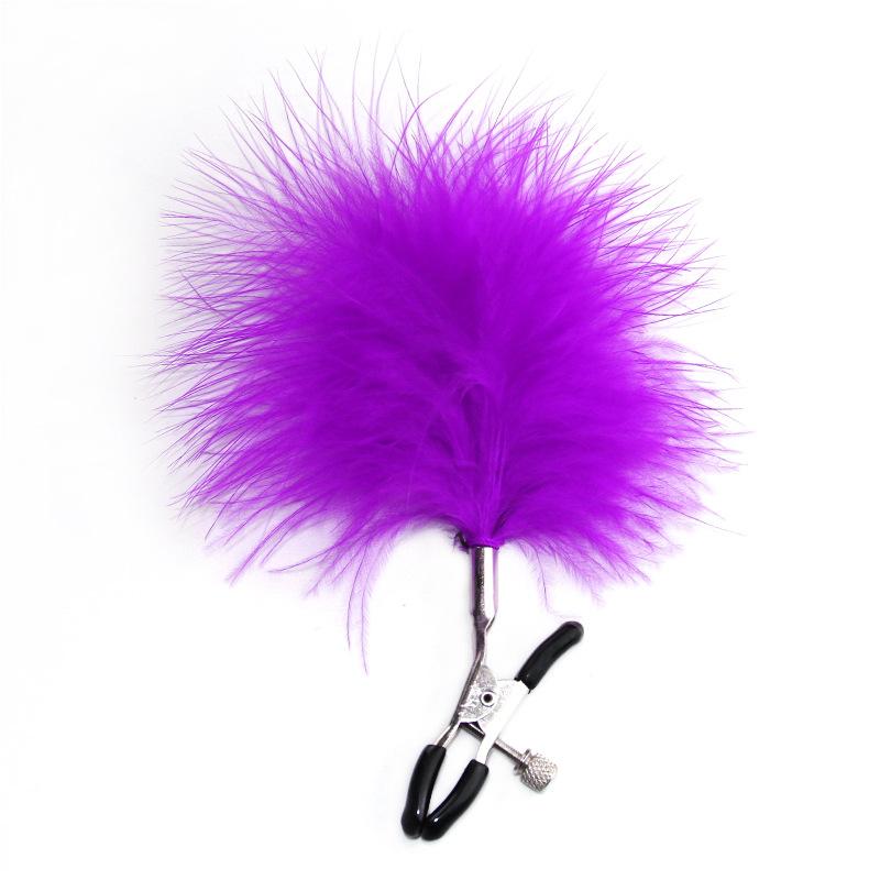 Adult Fun Feather Milk Clip Loosen Adjustable Female Nipple Massage SM Bondage Flirting Double Peak Clip Waterproof Sex Toys
