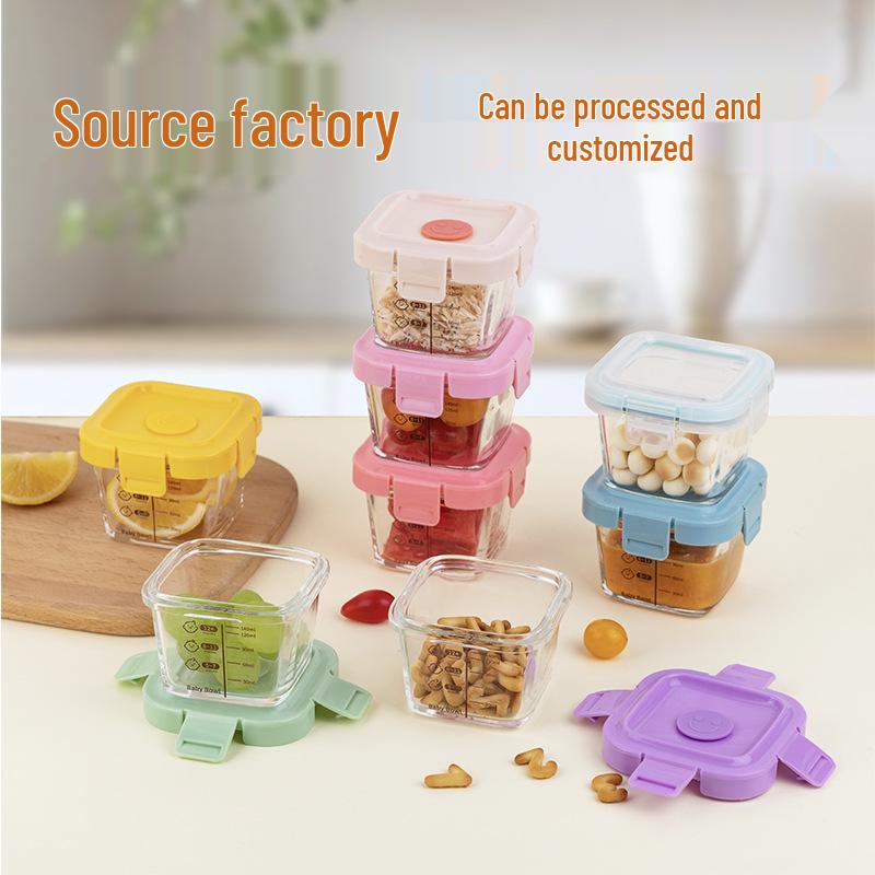 Low Peng Glass Baby Food Storage Bowl - Airtight, Fresh-Keeping, Child-Safe, Thickened