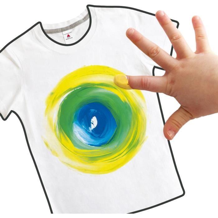 PRIMO 228TXD100SP Textile Finger Paint In 100 Gr. Pot, Multifunction Case, 6 Colours.