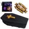Unique Holiday Gifts 3D Printed Folding Coffins Figurine with Skeleton Ornament, Miniature Articulated Statue, Novelty Desktop Displays Dark