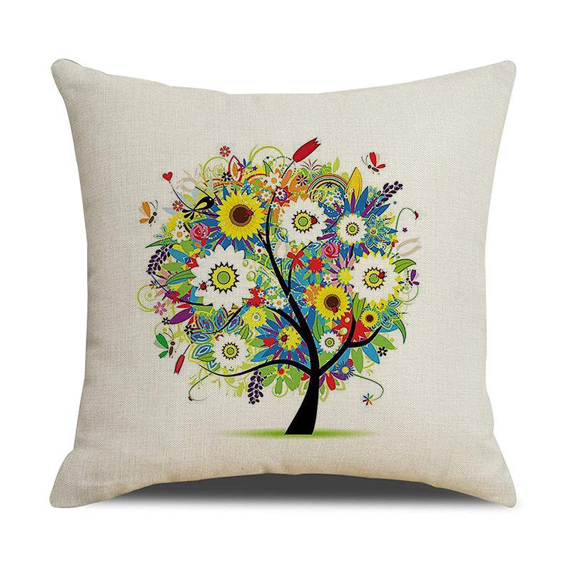 Wish Money Tree Simple Pillow Cover Home Car Bedside Bedroom Decorative Pillow Cushion