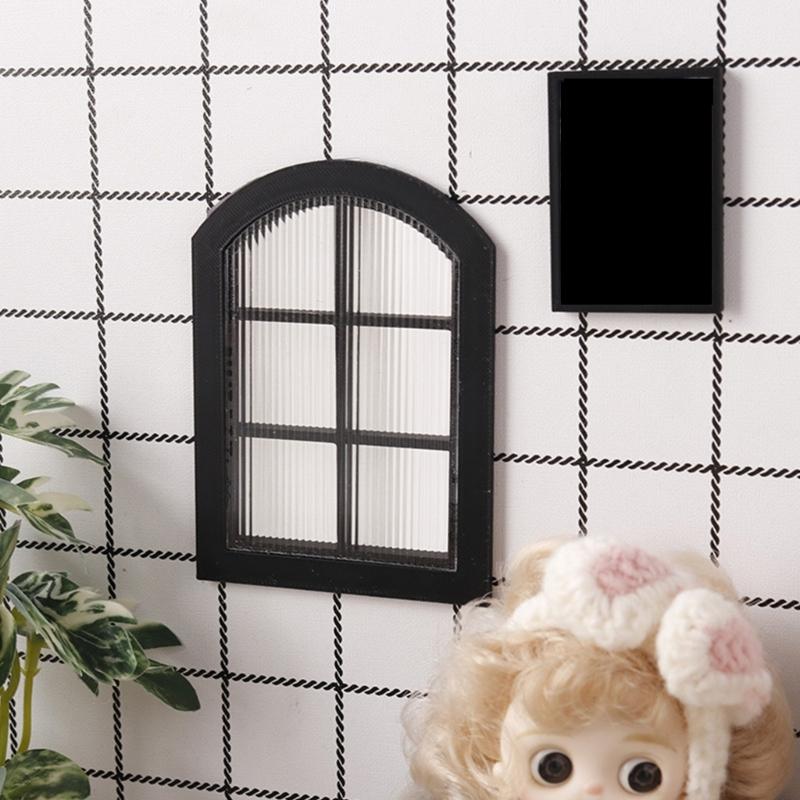 Plastic Miniature Doll House Window Frame For Creative Doll Accessories Photo Props