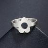 My Shape Flower Rings for Women Girls Stainless Steel Daisy Finger Rings Wedding Engagement Birthday Elegant Jewelry Female Gift