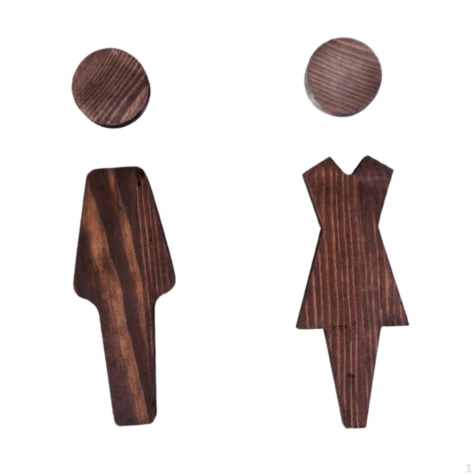 

2 шт. вывески для мужского и женского туалета, украшения для ванной комнаты, настенные наклейки, декор 12cm and 12.5cm коричневый