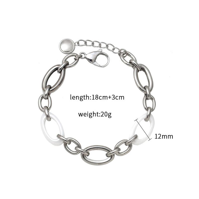 

Diy Jewelry Accessories Stainless Steel Oval O-Chain 8-Character Chain Cross Chain Bracelet Necklace Titanium Steel Finished Chain