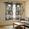 2Pcs Perforated Blackout Curtain Light Block Privacy Drape Living Bedroom Halloween Double Zombie Head Horror Window Decor