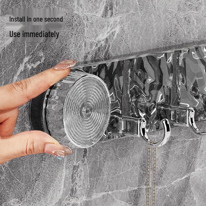 Elegant Suction Cup Rotating Towel Rack: Wall-Mounted, No-Drill Bathroom Hook and Shelf.