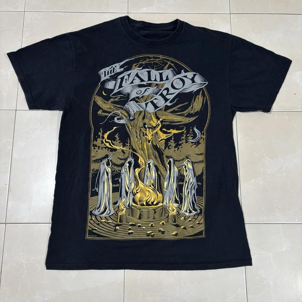 Vintage Fall Of Troy Band T Shirt Black Faded Graphic Punk Metal Rock Skate