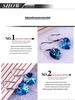 Korean Ocean Heart Blue Crystal S925 Silver Women's Earrings
