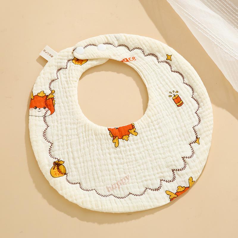 Six-Layer Cotton Petal Bib for Newborns, Boys & Girls - Thin, Soft & Absorbent