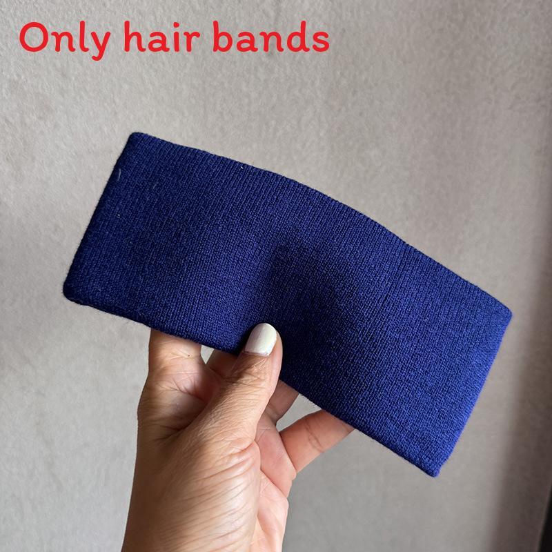 

Unisex Active Hairband For Workout Yoga Men Women Wash Face Head Wrap With Solid Color Dark Blue