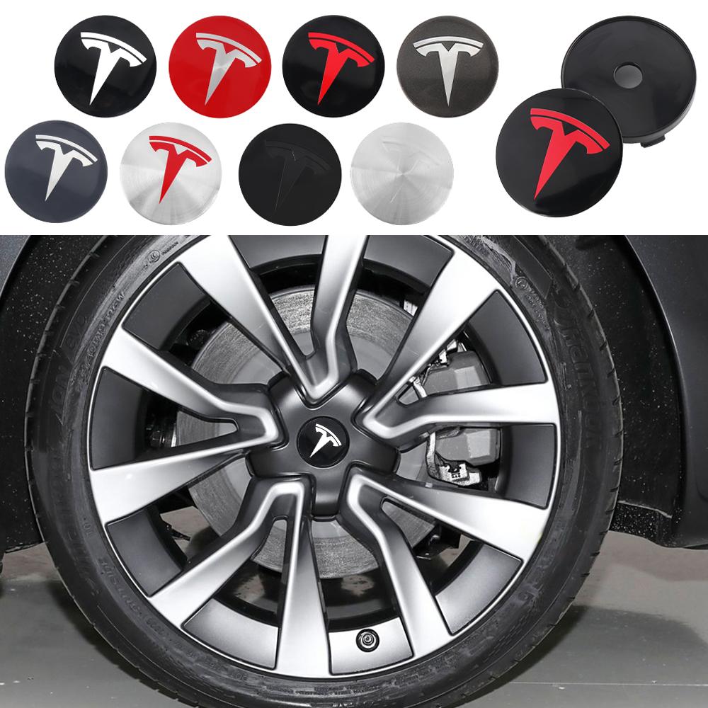 for 56/60mm Car k Wheel Center Hub Cap Tire Rim Cover Replacement Decoration For Tesla Model 3 Y S X P75D P85D P90D P100D