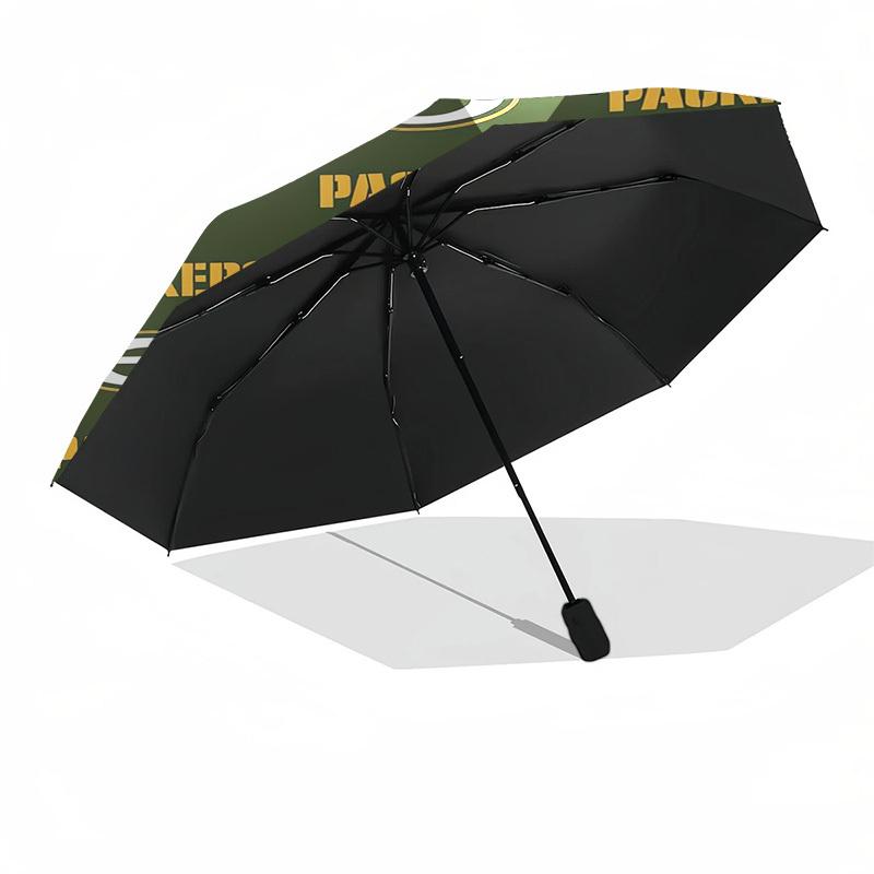 Green Bay Packers,Logo Themed Automatic Opening and Closing Umbrella,Compact Travel Umbrella,Lightweight and Portable,Suitable for Beach Com