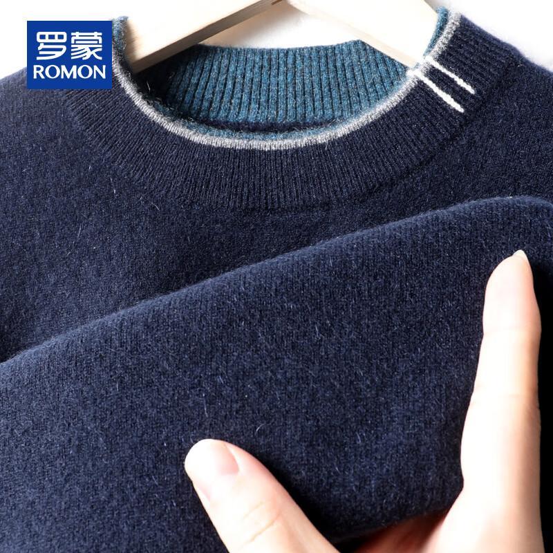 ROMON Men's 100% Pure Cashmere Thickened Pullover Sweater