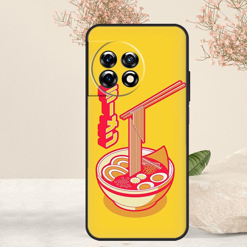 Ramen Cat Japanese Art Case For OnePlus 15 13 12 11 13T 13R 12R 15R 10T 8T 10 Pro Nord 5 CE 4 3 2 Lite N20 N30 Cover