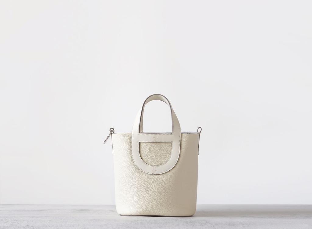 Borsa Secchiello in Pelle di Mucca TC con Manico, Cesto Verdura Naso di Maiale 18cm, alla Moda Versatile, da Donna