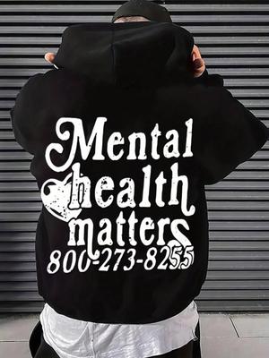 Plus-size Hoodie with Positive Message Letter Print - Comfortable Pullover, Suitable for Casual Wear, Outdoor and Home Apparel for