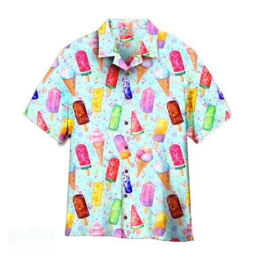 Hawaiisk skjorta för män sommar glass t-shirt strandtryck kortärmad skjorta toppar vardaglig originaldesign herrkläder