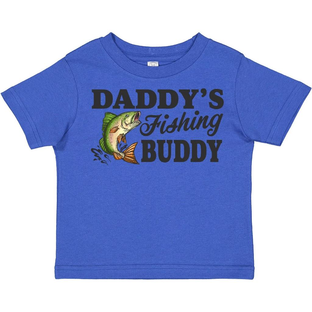 Inktastic Daddy's Fishing Buddy Toddler kids boys T-Shirt Kids Little Fish Illustration I
