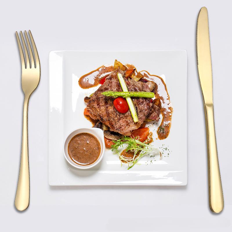 Steakmesser, Gabel und Löffel aus Edelstahl, 32-teiliges Set, passend zu Western-Geschirr, 8-Personen-Geschirr