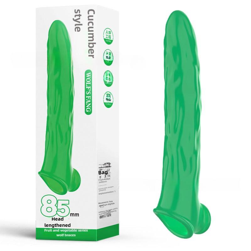 Corn Cucumber Banana Fruit and Vegetable Wolf Teeth Condom Lengthening Vibration Silicone Condom Prick Condom Penis Condom Erotic Sex Products