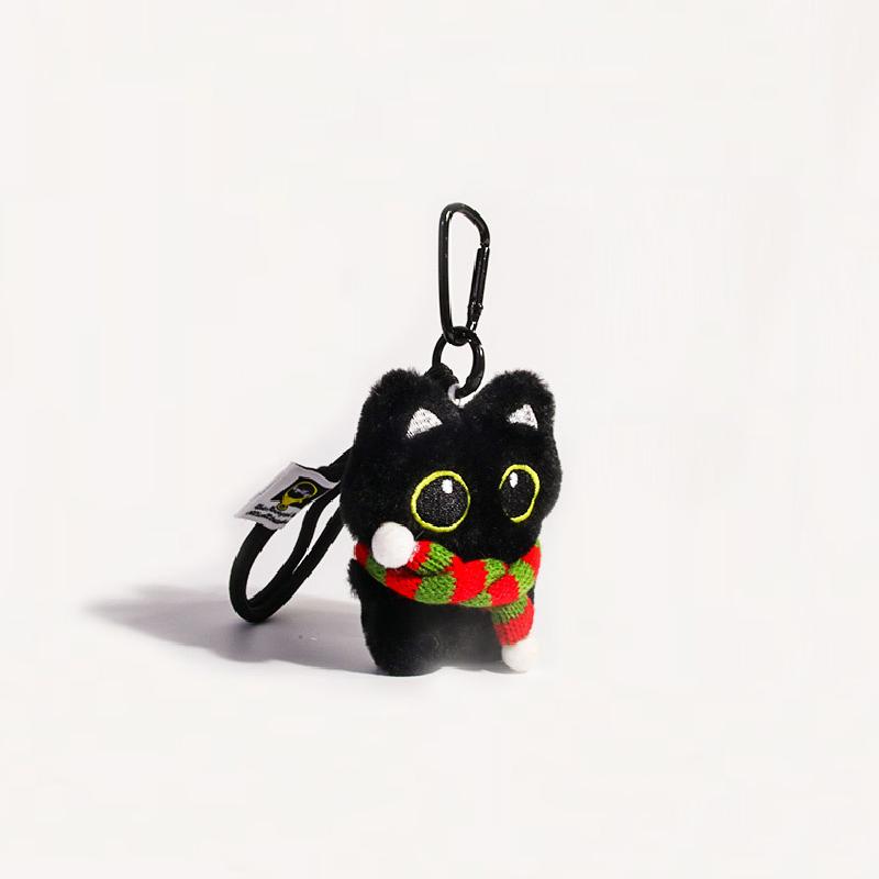 Creative Punk Plush Black Cat Pendant Cute Little Cat Doll Keychain Exquisite Bag Decoration Accessories Couple Gifts