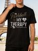 Herren Pickleball-Themen-T-Shirt - Kurzärmeliges Rundhals-Freizeit-Oberteil mit Pickleball-Print, Geeignet für Frühjahrs-/Sommerurlaub, Bekleidung Geschenk für Pickl
