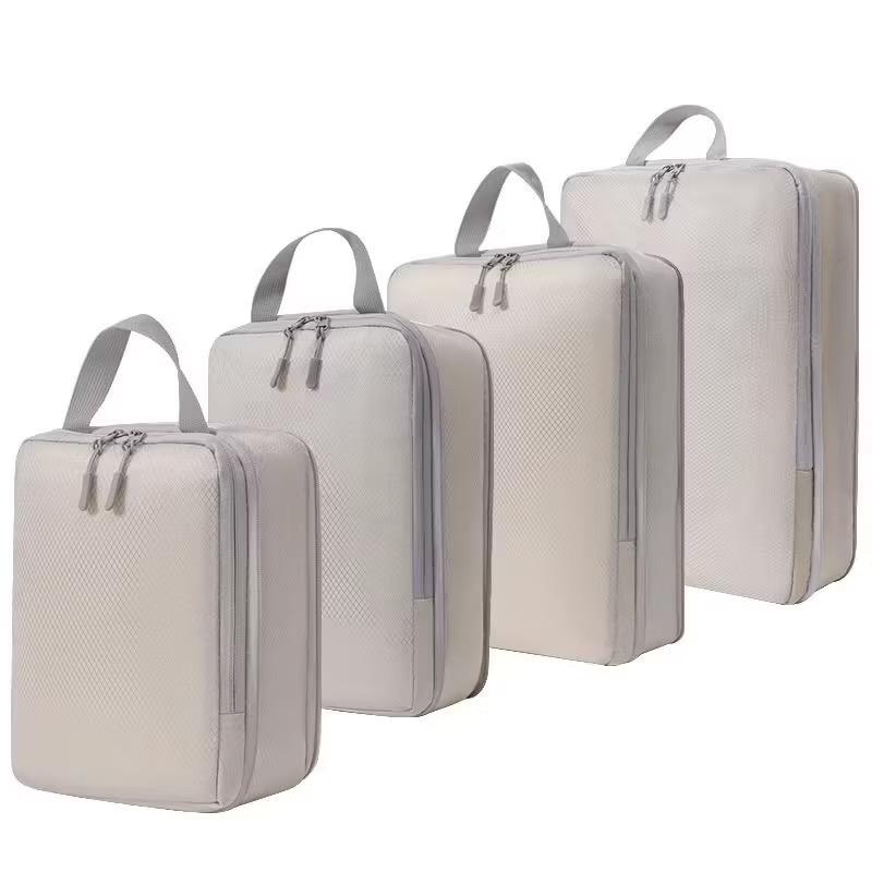 4/6pcs Compressible Packing Travel Storage Bag Cubes Waterproof Suitcase Nylon Portable With Handbag Luggage Organizer Ryanai
