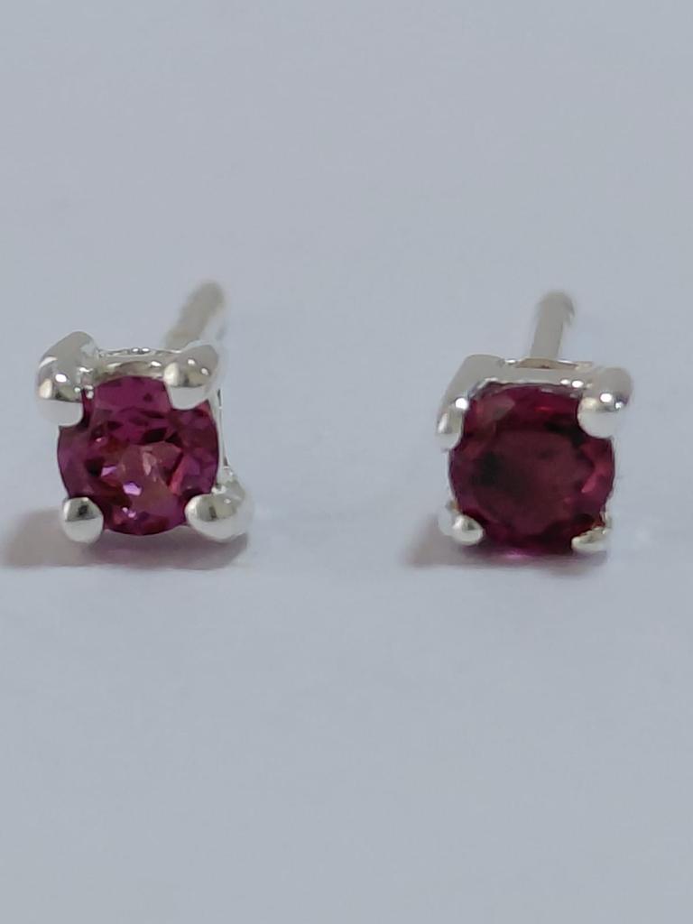 Orecchini a lobo con Pietra Preziosa Rotonda in Argento Sterling 925 Placcato Rodio Gioielli Minimalisti Regalo per Donne
