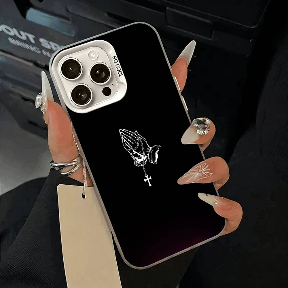 G-God Jesus Cross Phone Case For IPhone 17 Air 16 15 14 13 12 11 Pro Max White Sliver Hard Cover