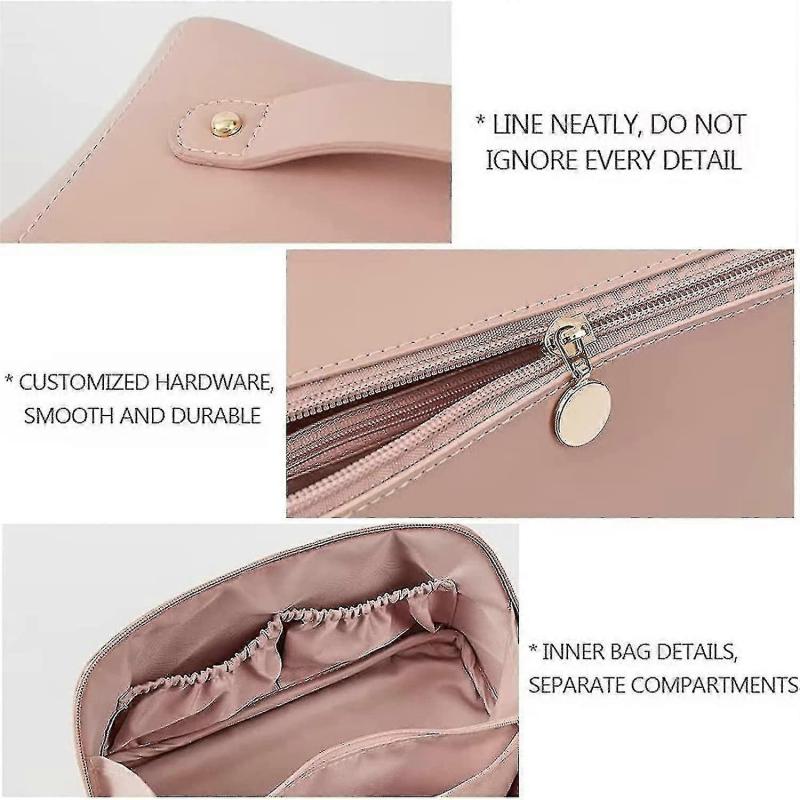 Peachloft Cosmetic Bag, Peachloft Large Capacity Travel Cosmetic Bag, Waterproof Pu Leather Makeup Bag