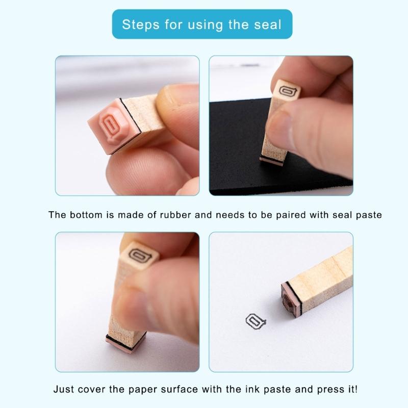 30Pcs Wood Craft Stamp Vintage Scrapbooking Stamp Wood Letter Stamper for Card Making Scrapbooking Journal Planner Albu